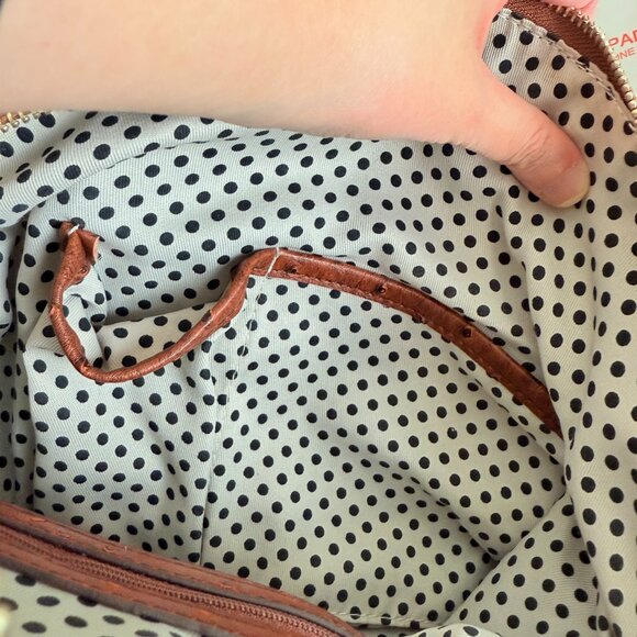 NWT Ostrich-Embossed Satchel Crossbody w/ Top Handles & Removable Strap - Picture 8 of 10